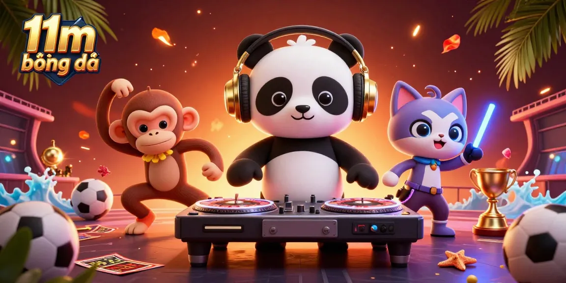 Engage with 11m bóng đá action featuring vibrant characters in a lively sports betting scene.