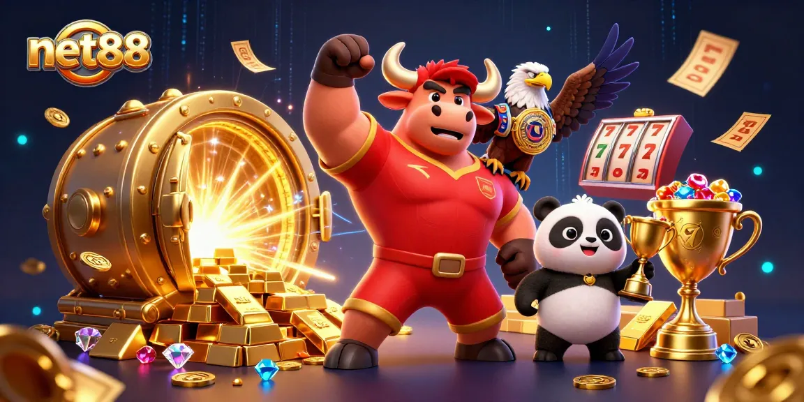 Win big with net88's exciting slot games featuring dynamic casino elements and vibrant characters.