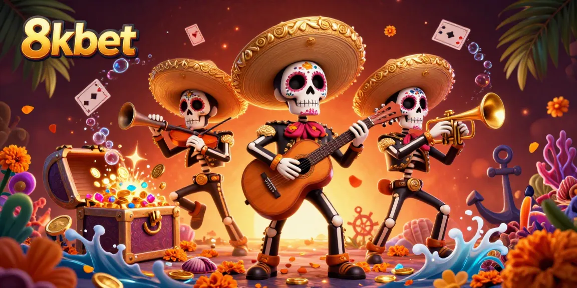 Experience thrilling games at 8xbet, where vibrant mariachi characters celebrate casino excitement.