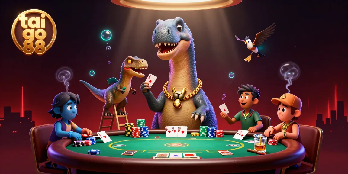 Experience the thrilling gameplay at tai go 88 while cartoon dinosaurs entertain you in a casino.