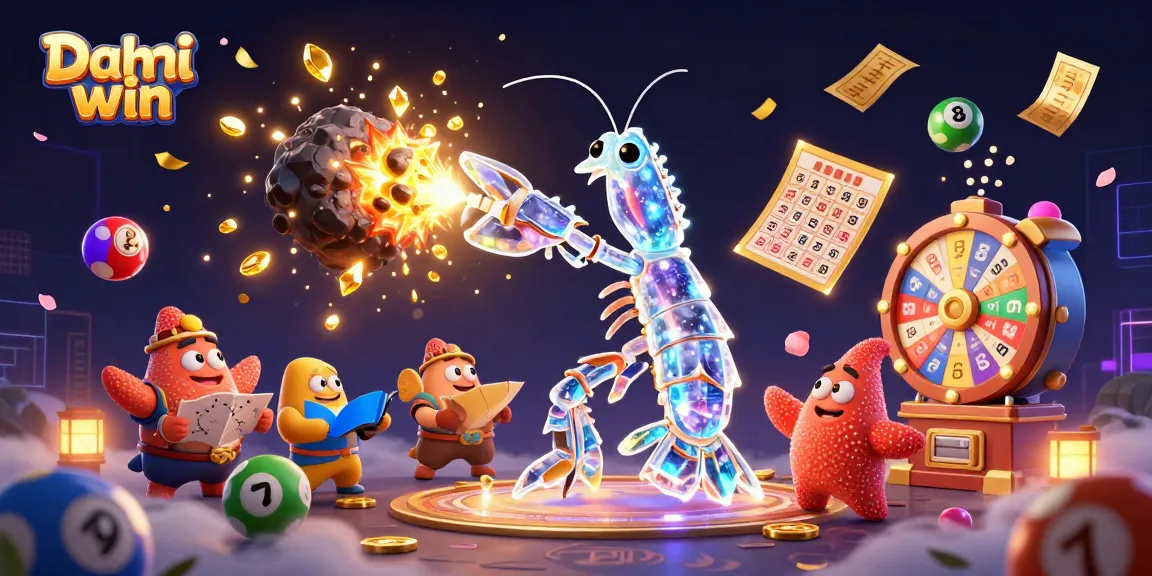 Dhani win showcases thrilling lottery action with vibrant cash prizes in a dynamic game scene.