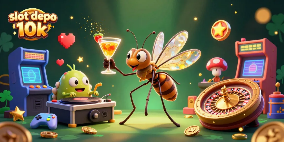 Experience slot depo 10k with vibrant 3D cartoon characters in a colorful casino setting.