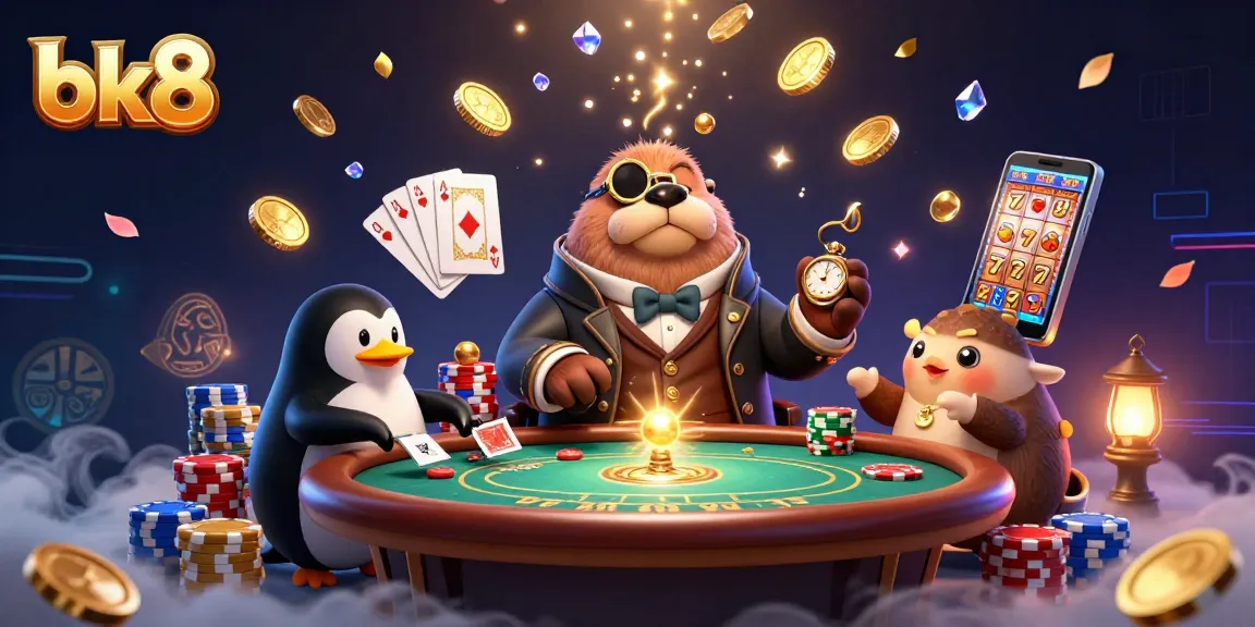 Engage in thrilling gameplay at bk8 as you watch a walrus and dealer in a dynamic casino scene.